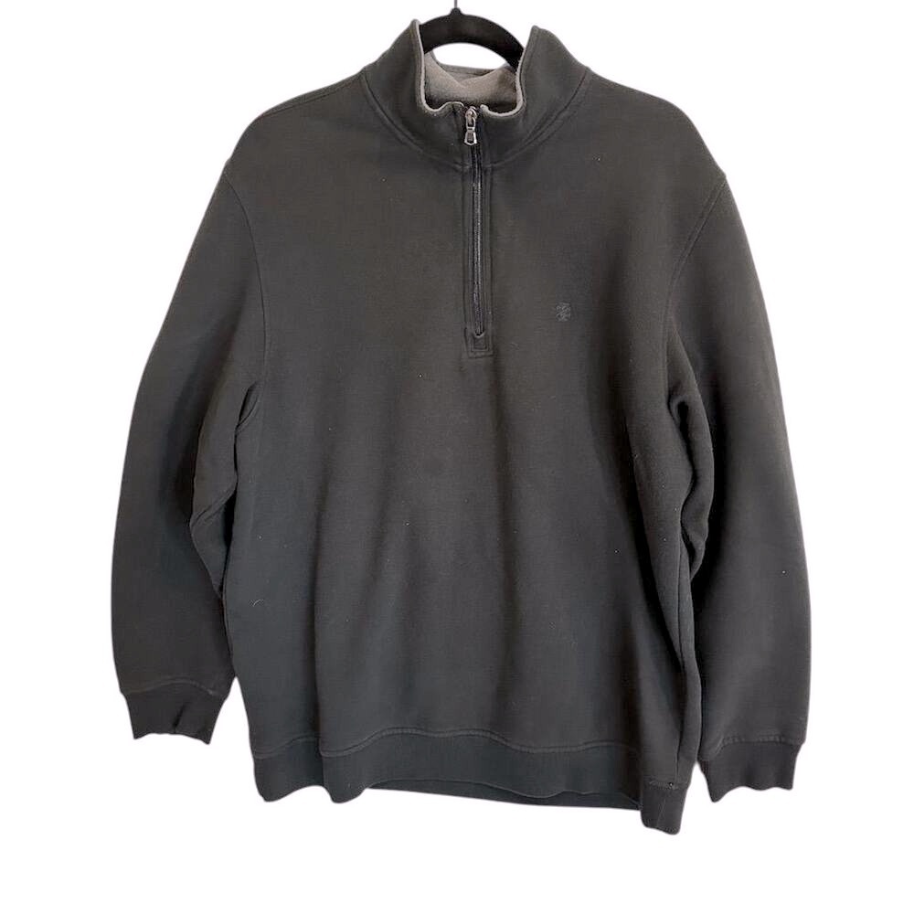 IZOD Men's Black Quarter-Zip Pullover Sweater Size L Long Sleeve Casual